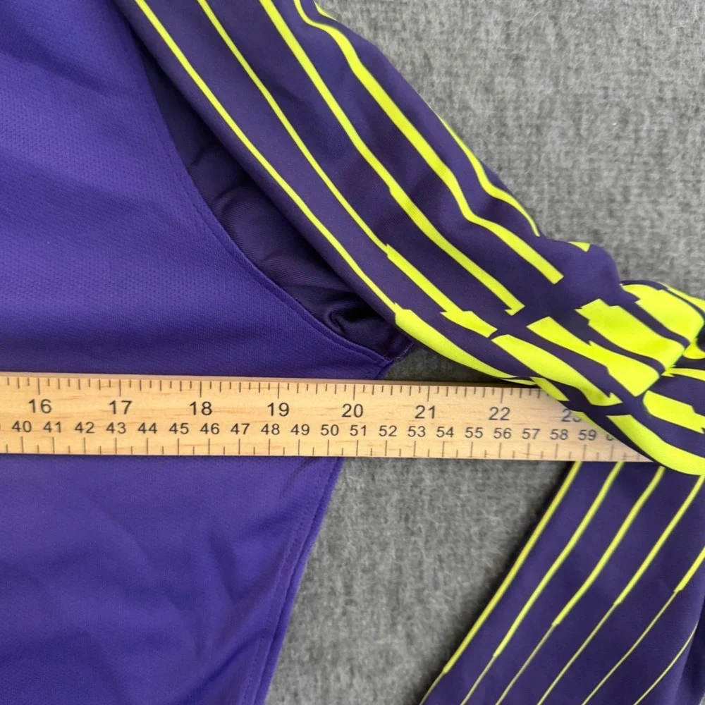 Nike Dri-FIT Mens Purple Volt Yellow Long Sleeve Soccer Training Jersey Size M